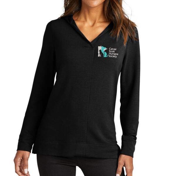 Port Authority® Ladies Microterry Pullover Hoodie - Embroidered Logo Thumbnail